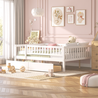 Sunvega Twin Size Daybed with Two Drawers Made of Solid Pine Wood