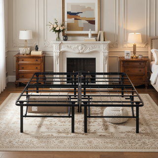 Sunvega Heavy Duty Steel Slat King Size Metal Platform Folding Bed Frame