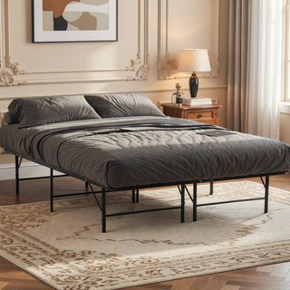 Sunvega Sturdy Metal Platform Bed Frame with Ample Under-Bed Storage