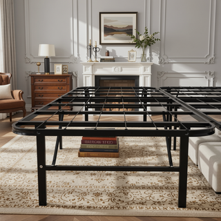 Sunvega Heavy-Duty Steel Platform Foundation with Tool-Free Assembly for Queen Bed