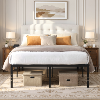 Sunvega Heavy Duty Twin Size Metal Bed Frame with Reinforced Steel Slats