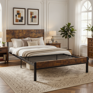 Sunvega Modern Sturdy Twin Size Metal Bed Frame with Strong Steel Structure for Bedroom
