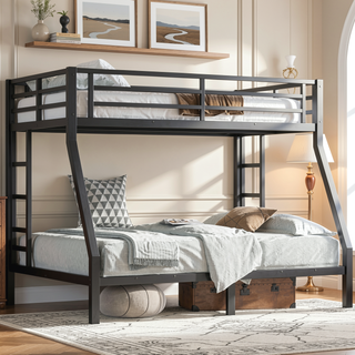 Sunvega Twin over Full Bunk Bed with Noise Reduction and Underbed Storage for Teens and Adults