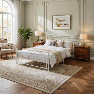 Sunvega Full Metal Bed with Sturdy Steel Structure for Modern Bedroom