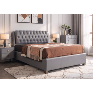 Sunvega Modern Light Grey King Bed for Your Stylish Bedroom Retreat