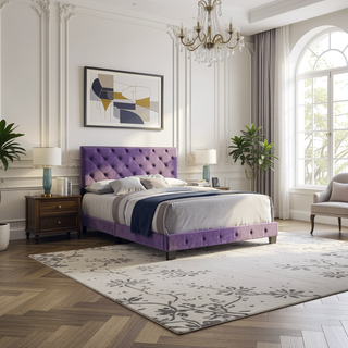 Sunvega Transitional Purple Full Bed With Durable Construction And Simple Assembly