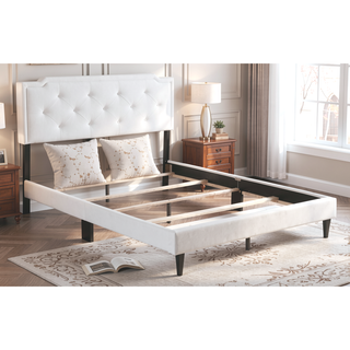 Sunvega Stylish Casual Gray Queen Bed Frame with Durable Support