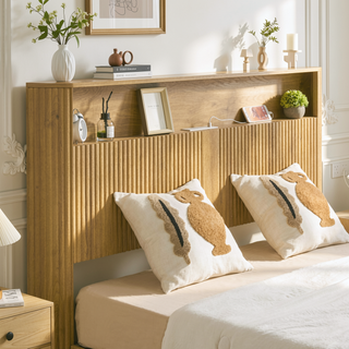 Sunvega Queen Size Bed Frame with Storage Headboard and Built-in Charging Station