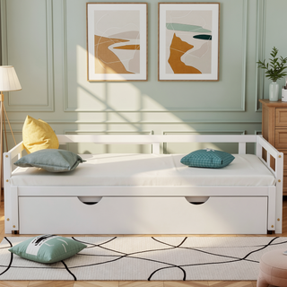 Sunvega Extending Daybed with Trundle for Spontaneous Guests from Twin to King Size