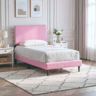 Sunvega White Faux Leather Upholstered Queen Bed with Adjustable Headboard