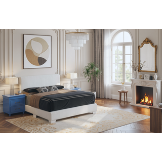 Sunvega Sleek Black Full Bed Frame with Chic Finish for Casual Elegance