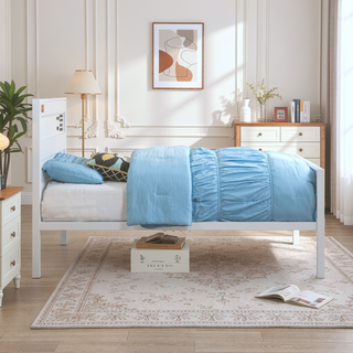 Sunvega Cargo Container Themed Metal Full Platform Bed with Industrial Aesthetics
