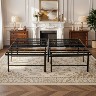 Sunvega King Size Metal Bed Frame with Sturdy Mattress Support and Storage
