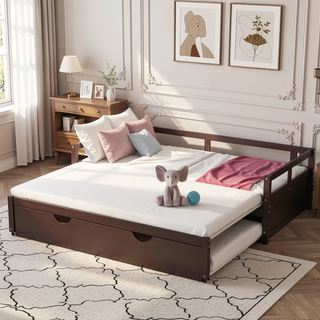 Sunvega Extending Daybed with Trundle for Spontaneous Guests from Twin to King Size