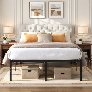 Sunvega Heavy Duty Twin Size Metal Bed Frame with Reinforced Steel Slats