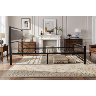 Sunvega Modern Sturdy Twin Size Metal Bed Frame with Strong Steel Structure for Bedroom