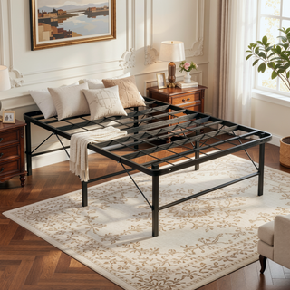 Sunvega Sturdy Metal Twin XL Bed Frame with Mattress Support and Storage