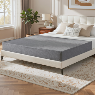 Sunvega Foldable Metal Bed Base with Removable Linen Cover for Cal King Mattress