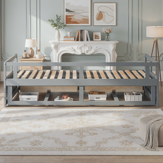 Sunvega Extending Daybed with Trundle for Spontaneous Guests from Twin to King Size