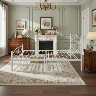 Sunvega Full Metal Bed with Sturdy Steel Structure for Modern Bedroom