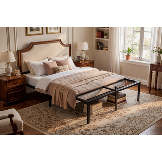 Sunvega Modern Twin Steel Heavy-Duty Platform Foundation with Under-Bed Storage