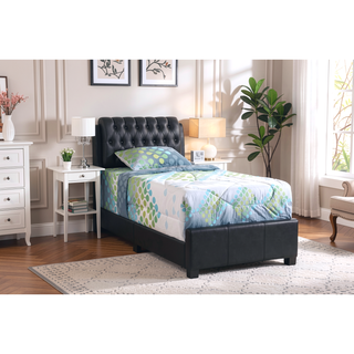 Sunvega Twin Bed with Sleek Black Finish and Modern Design for Bedroom