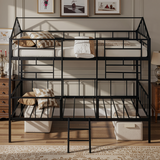 Sunvega Twin Size Metal House Bed Frame with Slatted Support No Box Spring Needed