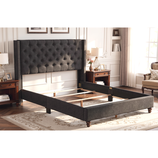 Sunvega Transitional Queen Bed with Headboard for Comfortable Lounging