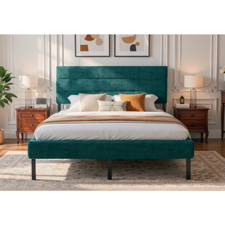 Sunvega Full Size Upholstered Platform Bed Frame With Headboard and 14'' Storage