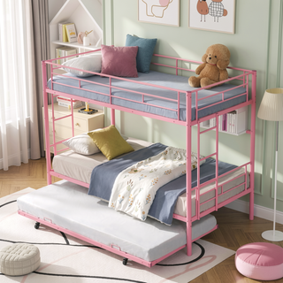 Sunvega Metal Bunk Bed with Trundle for Modern Space Saving Bedroom