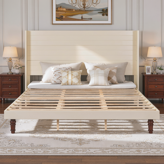 Sunvega Stylish High Headboard Bed with 54 Inch Design for Reading and Relaxing