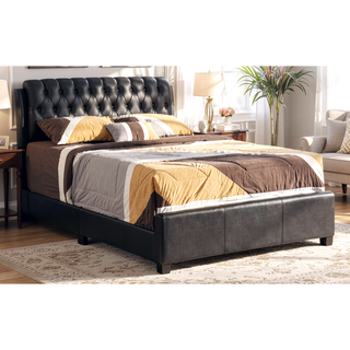 Sunvega Sleek Black Full Bed Frame With Contemporary Flair And Minimalist Design