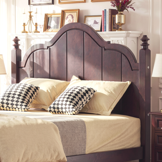 Sunvega Vintage Queen Bed Frame with Headboard and Slats Support
