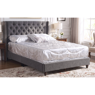 Sunvega Elegant Gray Full Upholstered Bed with Sturdy Frame for Modern Comfort