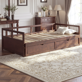 Sunvega Extending Daybed with Trundle for Spontaneous Guests from Twin to King Size