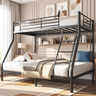 Sunvega Twin Over Full Metal Bunk Bed with Sturdy Construction for Adults and Teens