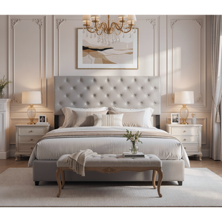 Sunvega Pink Faux Leather Tufted Panel Headboard with Adjustable Height