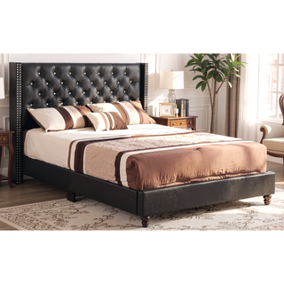 Sunvega Sleek Transitional Black Upholstered Full Bed with Durable Construction