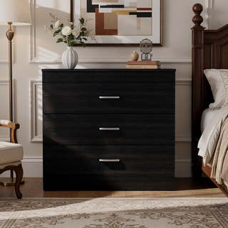 Sunvega Melia Three Drawer Dresser with Superior Top and Metal Hardware