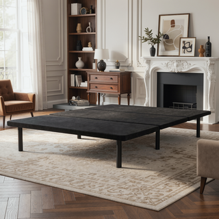 Sunvega Twin Size Upholstered Platform Bed Frame with Ample Underbed Storage