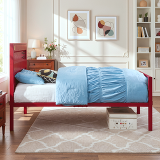 Sunvega Modern Industrial Metal Twin Platform Bed with Cargo Container Lock