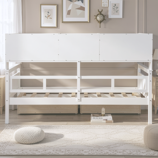 Sunvega Twin Size Daybed with Wood Slat Support, Bedside Shelf, and Two Drawers