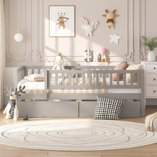 Sunvega Twin Size Daybed with Two Drawers Made of Solid Pine Wood