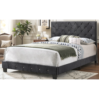 Sunvega Elegant Transitional Black Full Bed Frame For Restful Sleep