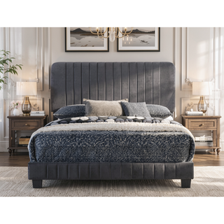 Sunvega Stylish Casual Gray Queen Bed Frame with Durable Support