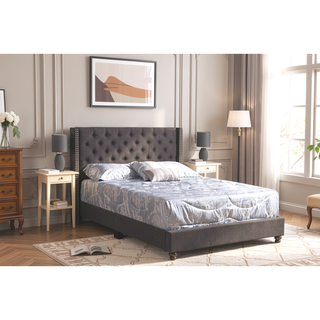 Sunvega Transitional Queen Bed with Headboard for Comfortable Lounging