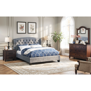 Sunvega Modern Contemporary Eastern King Size Wing Back Button Tufted Adjustable Headboard