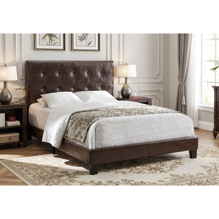 Sunvega Low Profile Full Size Bed Frame with Upholstered Tufted Headboard