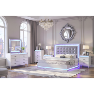 Sunvega Glamorous Alluring Luxurious Dresser with Builtin LED Felt Line Drawers