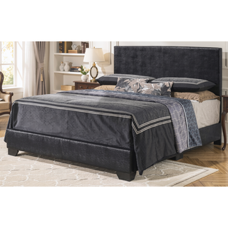 Sunvega Sleek Black Full Bed Frame with Chic Finish for Casual Elegance